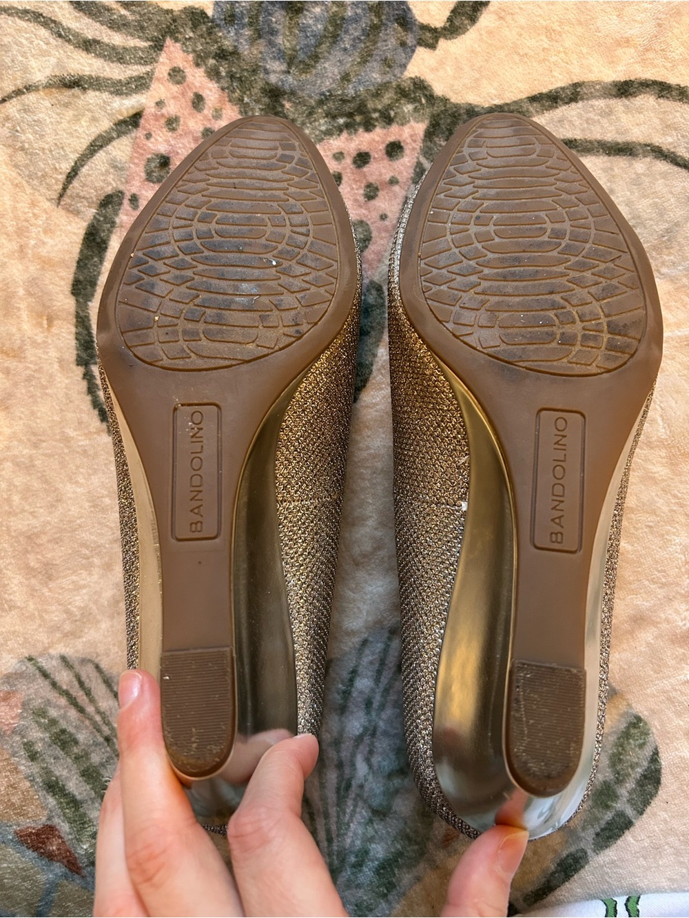 Bandolino Silver Glitter Low Heel Pumps - Picture 11 of 13